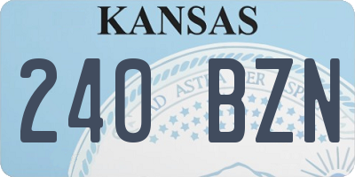 KS license plate 240BZN