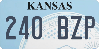 KS license plate 240BZP