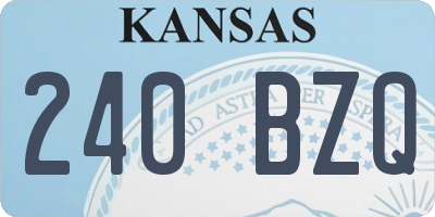 KS license plate 240BZQ