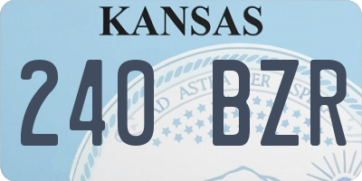 KS license plate 240BZR