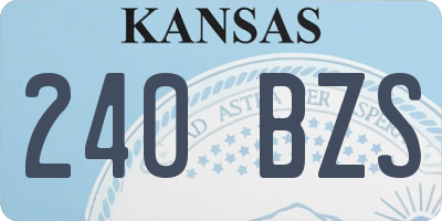 KS license plate 240BZS