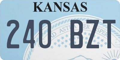 KS license plate 240BZT