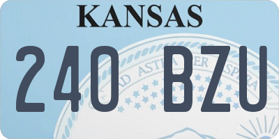 KS license plate 240BZU