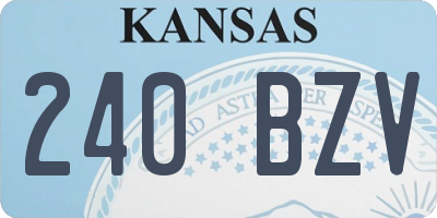 KS license plate 240BZV
