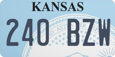 KS license plate 240BZW