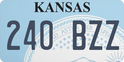 KS license plate 240BZZ