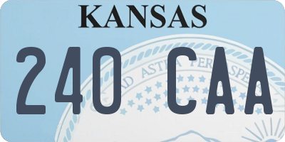 KS license plate 240CAA