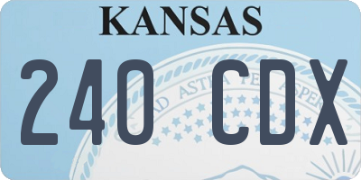 KS license plate 240CDX