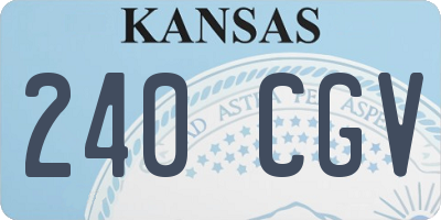 KS license plate 240CGV