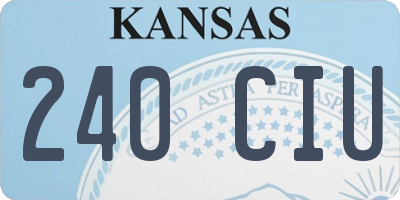 KS license plate 240CIU
