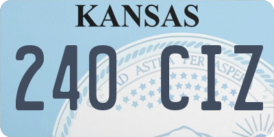 KS license plate 240CIZ