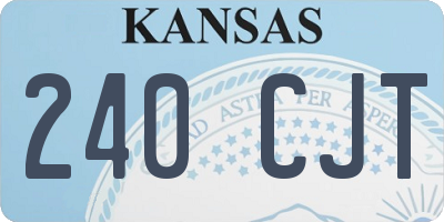 KS license plate 240CJT