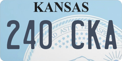 KS license plate 240CKA