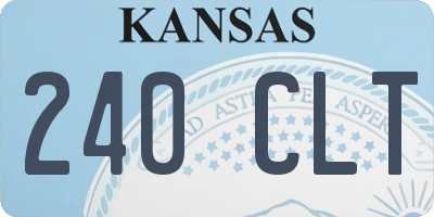 KS license plate 240CLT