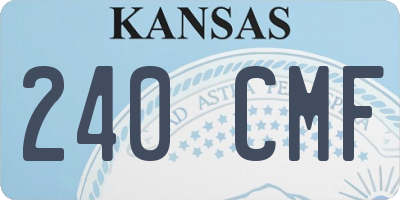 KS license plate 240CMF