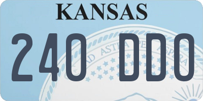 KS license plate 240DDO