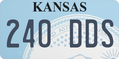 KS license plate 240DDS
