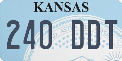 KS license plate 240DDT