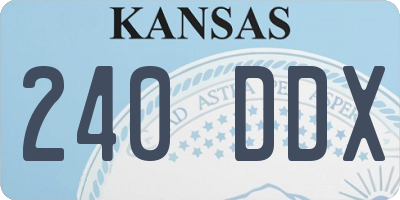 KS license plate 240DDX