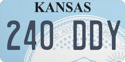 KS license plate 240DDY