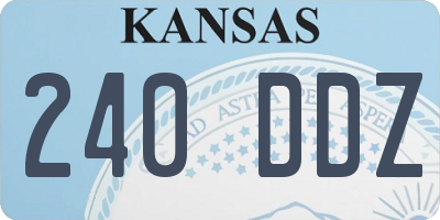 KS license plate 240DDZ