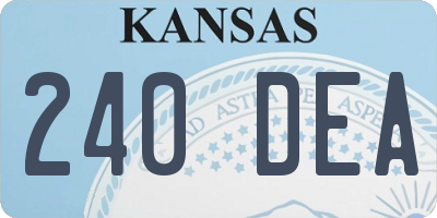 KS license plate 240DEA