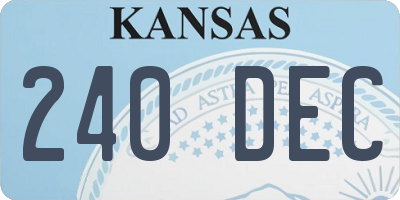 KS license plate 240DEC