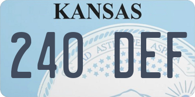 KS license plate 240DEF