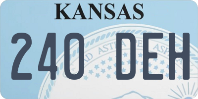 KS license plate 240DEH