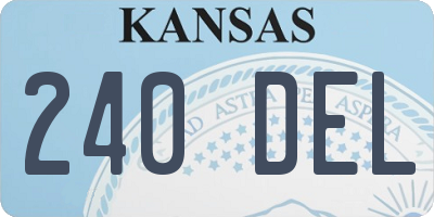 KS license plate 240DEL