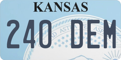 KS license plate 240DEM