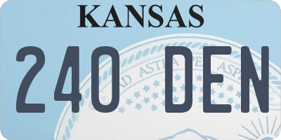 KS license plate 240DEN