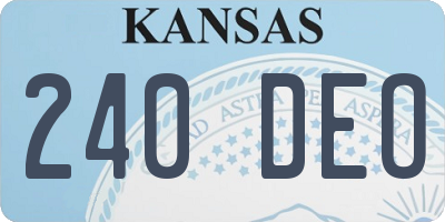 KS license plate 240DEO