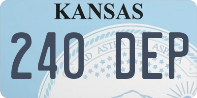KS license plate 240DEP