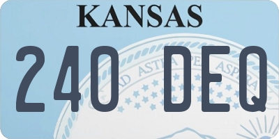 KS license plate 240DEQ