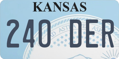 KS license plate 240DER