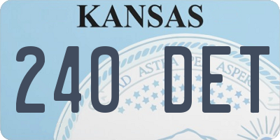KS license plate 240DET