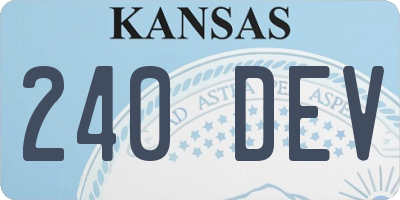 KS license plate 240DEV
