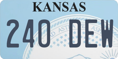 KS license plate 240DEW