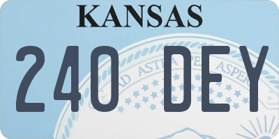 KS license plate 240DEY