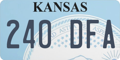 KS license plate 240DFA