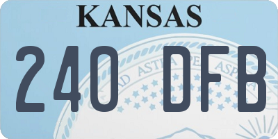 KS license plate 240DFB