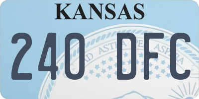 KS license plate 240DFC
