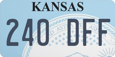 KS license plate 240DFF