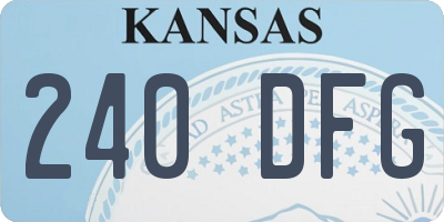 KS license plate 240DFG