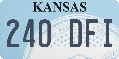 KS license plate 240DFI