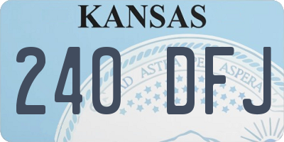 KS license plate 240DFJ