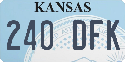 KS license plate 240DFK
