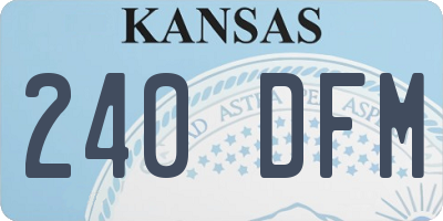 KS license plate 240DFM