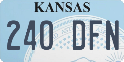 KS license plate 240DFN